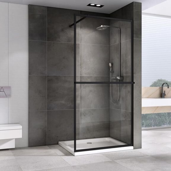 Душевая перегородка ABBER Immer Offen AG60090B Walk-in 90*214 L/R с поддоном 100*90*14