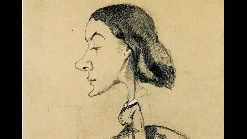      Клод Моне, Карикатура молодой женщины за пианино, c. 1858