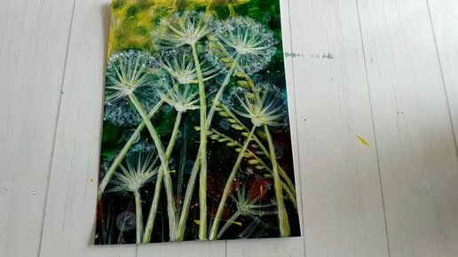 Одуванчики травы Как нарисовать / dandelions grass draw