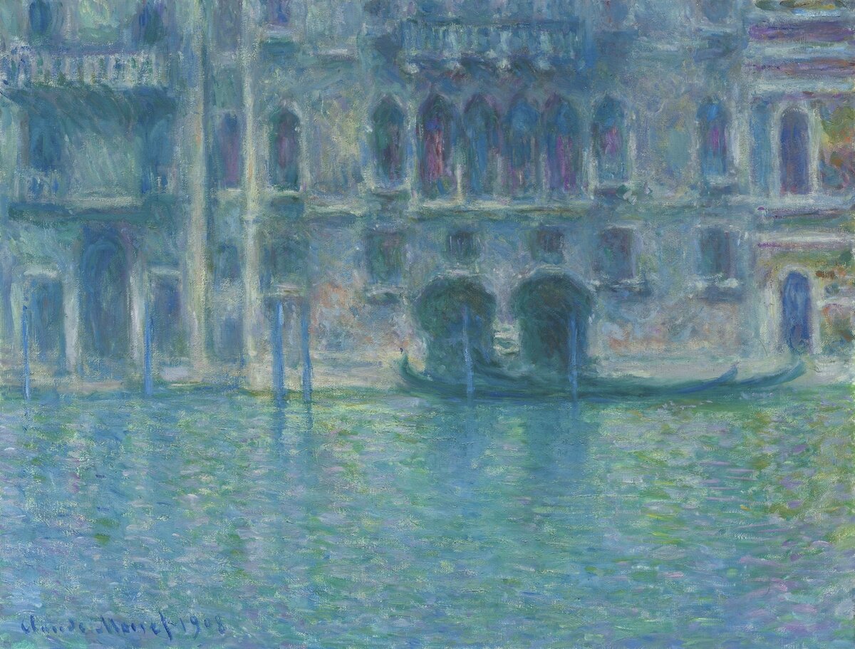 Palazzo da Mula, Venice (1908) by Claude Monet. Original from the National Gallery of Art. Digitally enhanced by rawpixel.