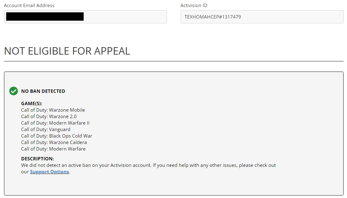 Activision support shadow ban. Activision support shadow ban