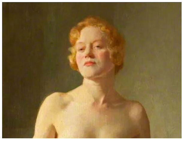 Часть картины Обнаженная, этюд; Маленькая модель; Джеральд Фестус Келли, Ньюпортский музей