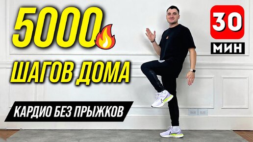 5 тысяч шагов дома за 30 минут: кардиотренировка для похудения без прыжков. Повтори ходьбу дважды, чтобы получить 10000 шагов