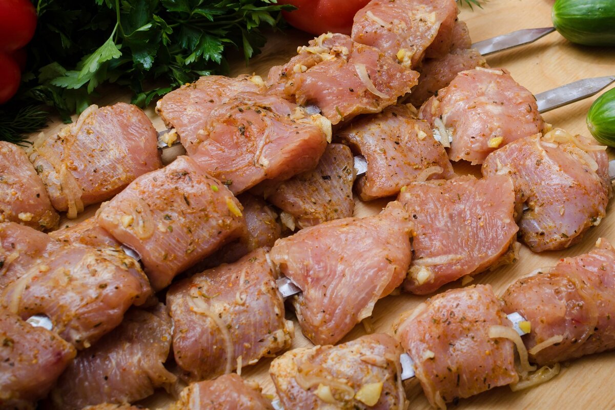 Шашлык из филе индейки. Заказать: https://parnoemjaso.ru/products/2880