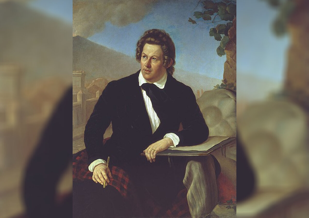 "Портрет художника К. П. Брюллова". Ф. С. Завьялов. 1844 год