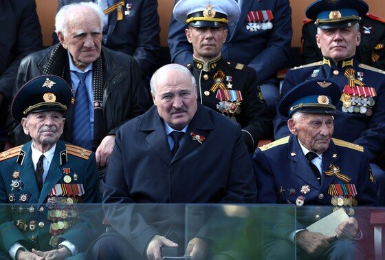    Президент Белоруссии Александр Лукашенко на параде в Москве, посвященном 78-й годовщине победы в Великой Отечественной войне
