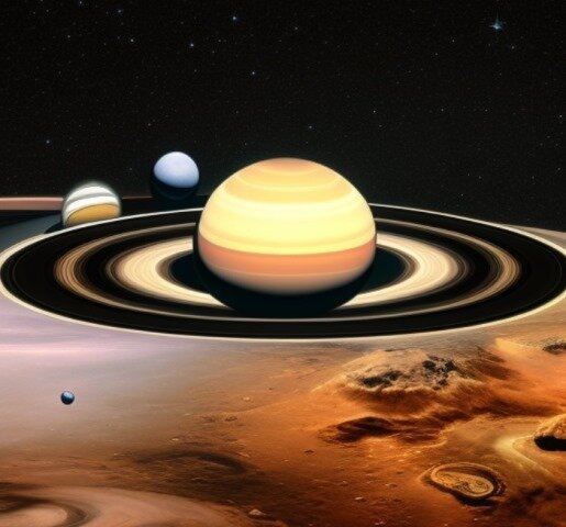 Так представляет себе систему Сатурна нейросеть. 