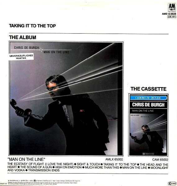 Chris De Burgh "Man On The Line + Take it to the Top" (1984) LP single