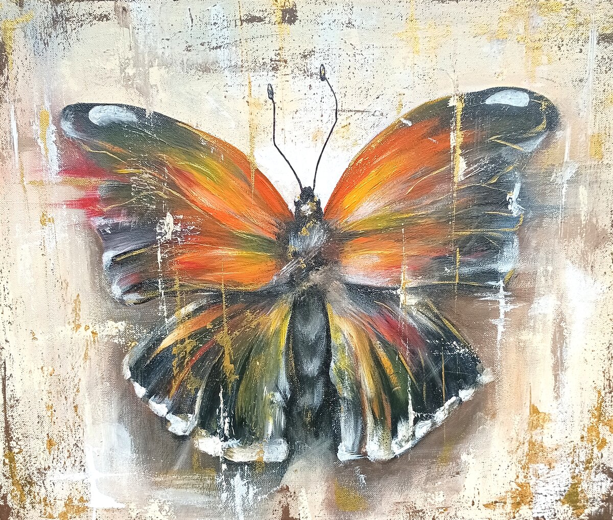 Холст.Акрил.Бабочка