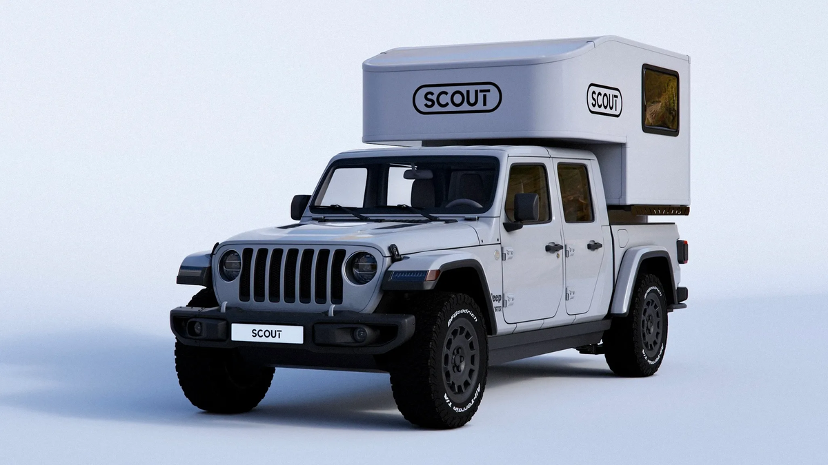 Scout Campers представляет Tuktut Camper для пикапа Jeep Gladiator |  AutoBazar.US - Авто из США, тюнинг пикапов и внедорожников | Дзен