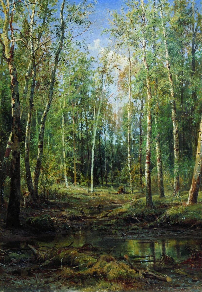 "Березовая роща", 1875 Холст, масло. 115 x 88 см. Шишкин Иван Иванович