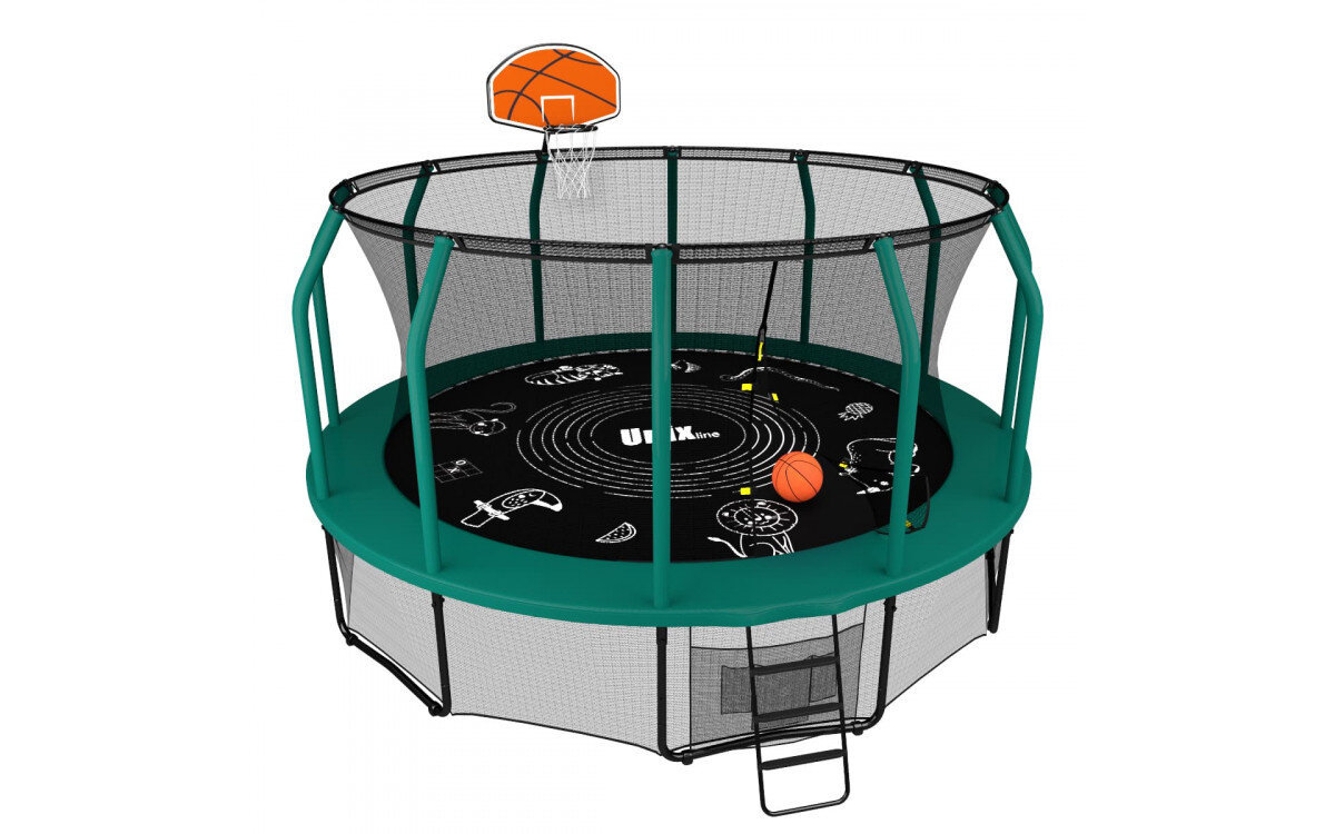 Батут UNIX line SUPREME GAME 12 футов + Basketball 