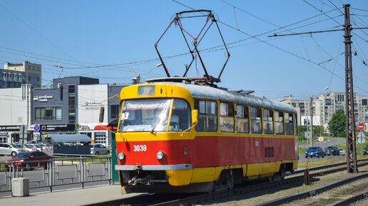 Трамвай Tatra T3SU-3039. Покатушки по Барнаулу. / Tatra T3SU tram ride.