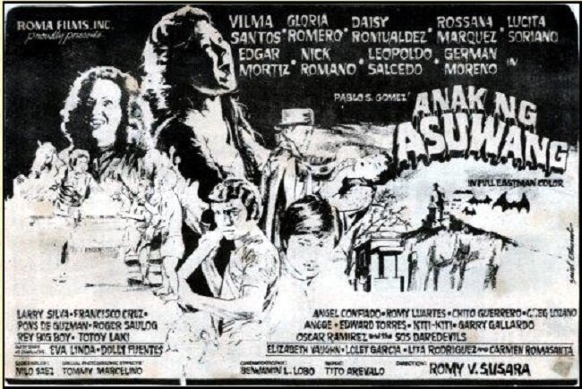 Афиша филиппинского фильма ужасов Сын вампира 1973 года. На Филиппинах вампиров считают самыми опасными и страшными существами, им молятся, подражают и бояться.  