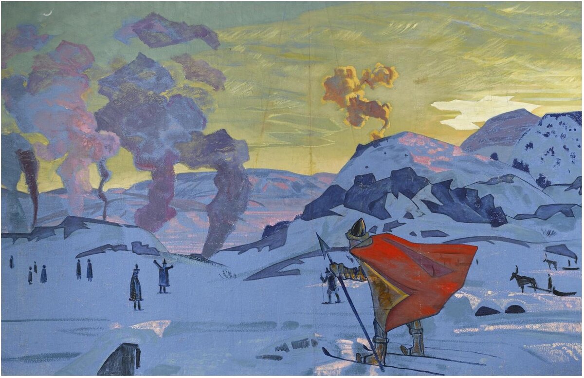 Николай Рерих. Незаконченная картина (Дымы мира). 1917