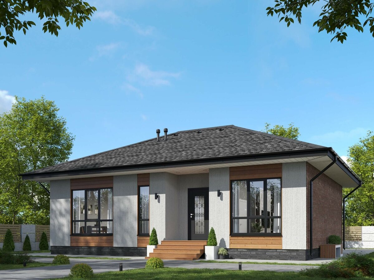 Давайте посчитаем на примере нашего одноэтажника из линейки «Оптимум». Данная линейка отличается эргономичными решениями для комфортной жизни семьи из 2-3 человек. 