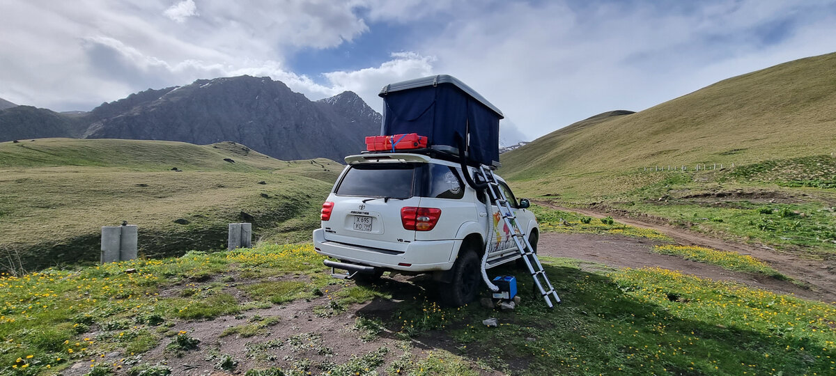 ночевка на Джилы Су в автопалатке