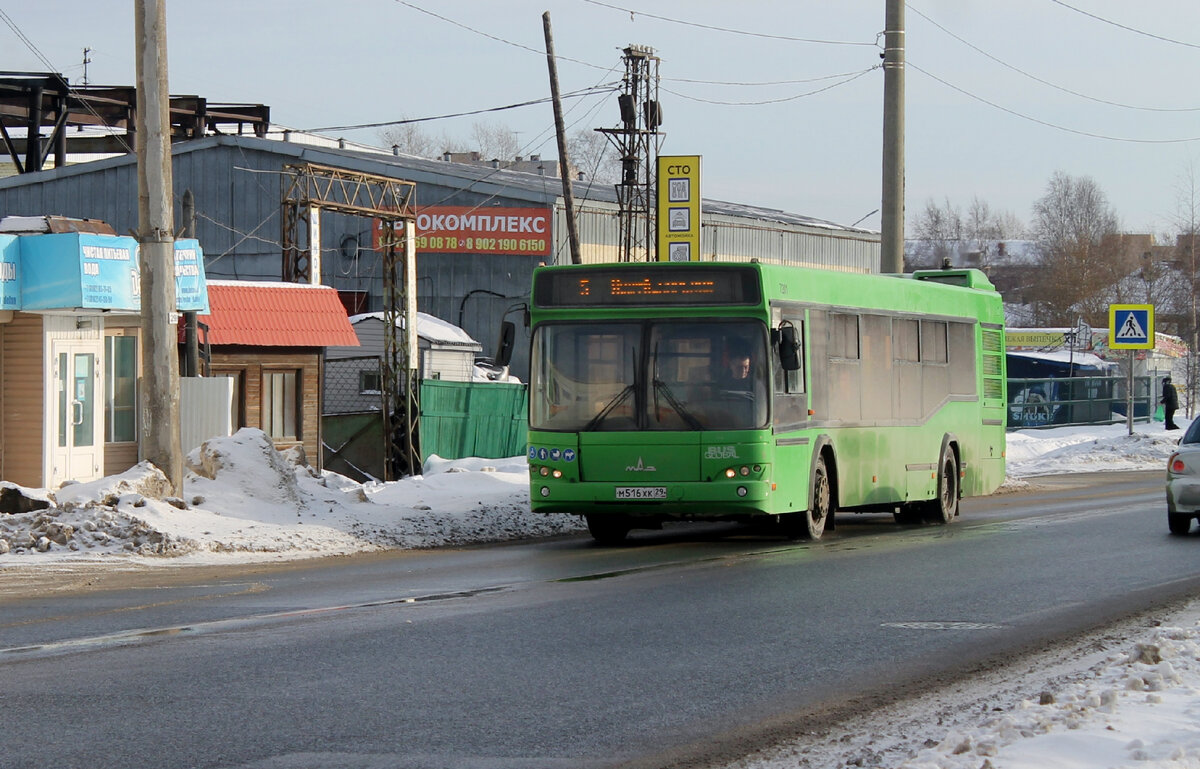 г. Архангельск, Ленинградский просп., автобус МАЗ-103, маршрут № 5 