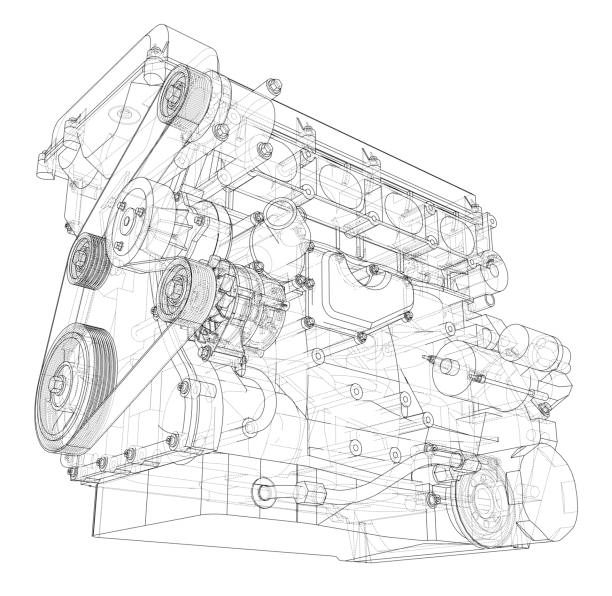 Чертеж двигателя ДВС ВАЗ (Чертежи) | Morion