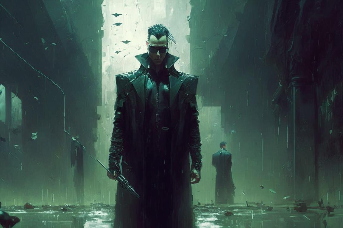 Модель Kandinsky 2.1 нарисовала: Wake up, Neo, matrix has you! в стиле high_quality_art