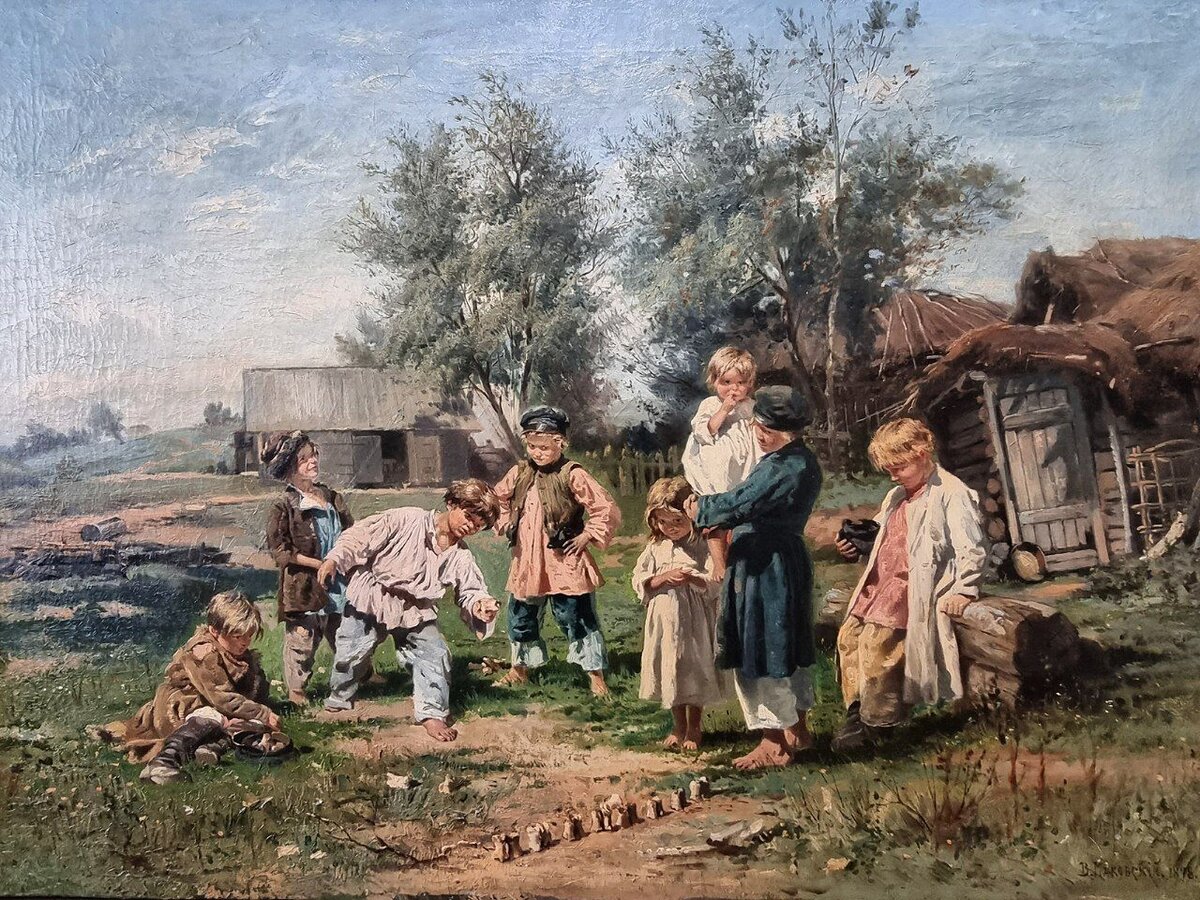 Маковский В.Е. 1846-1920 Игра в бабки. 1880-е, х.м.