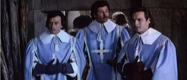 Кадр из французского фильма 1961 года. Атос, Портос и Арамис. Источник фото - https://www.kino-teatr.ru/kino/movie/euro/37651/foto/38181/