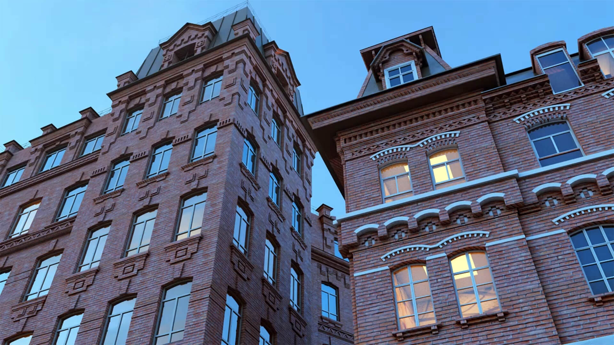 Дома внутри квартала