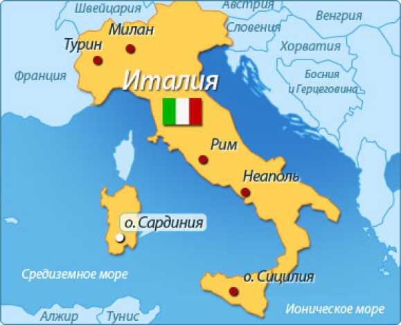 Сицилия на карте Италии
