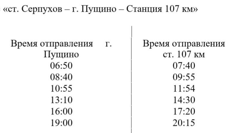 Расписание автобусов пущино серпухов