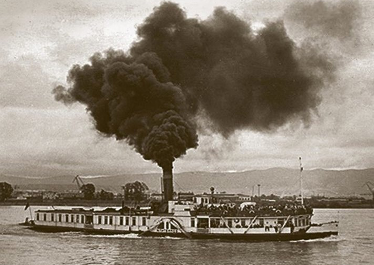 Первый пароход на Енисее. 1863 год. Источник: Иллюстрированная история Красноярья (XVI — начало ХХ в.) 2012 г.