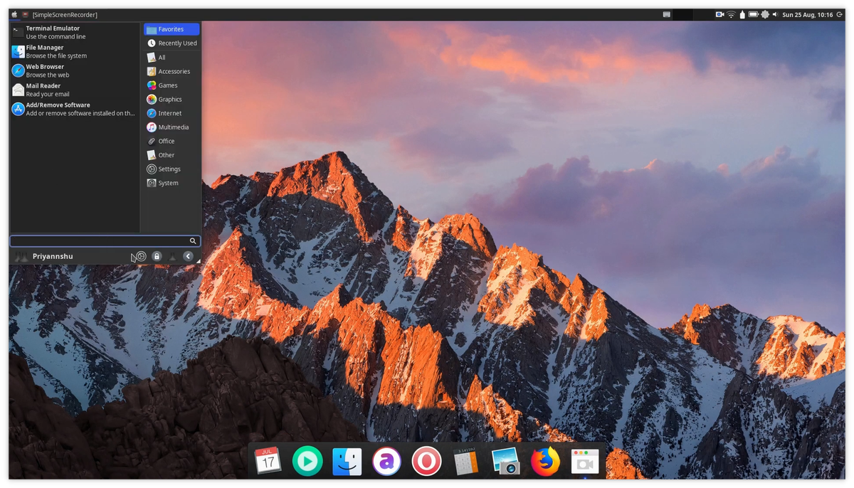 Manjaro XFCE в оформлении macOS