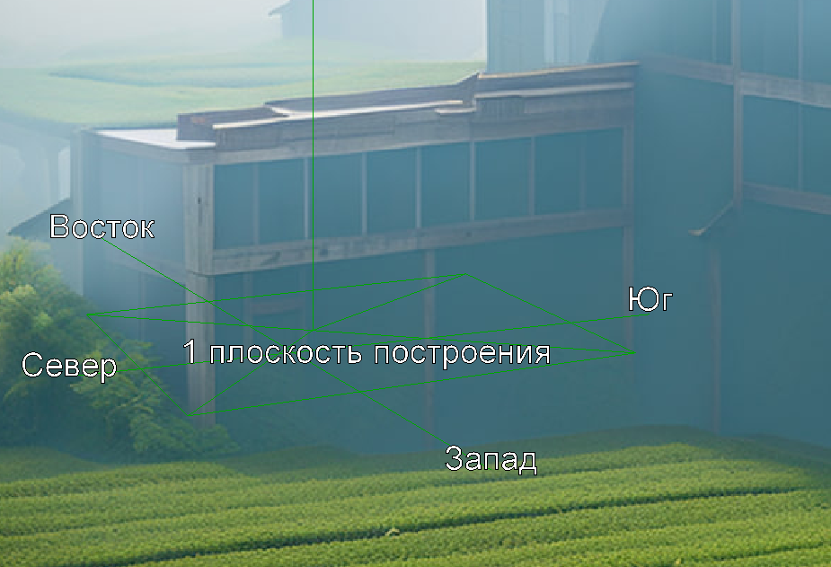 Созданная плоскость ориентации здания.