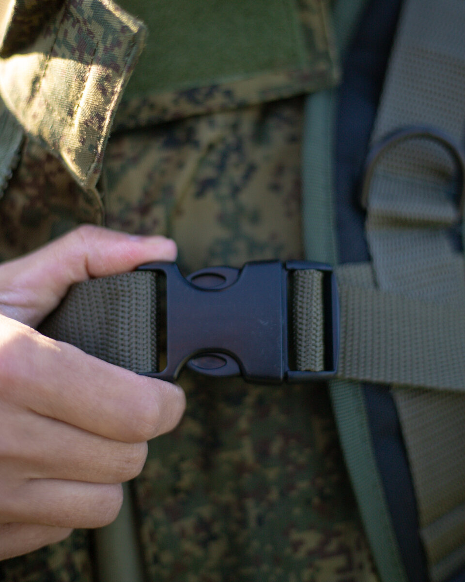 Рюкзак ПОХОДНЫЙ Черный (кант олива)