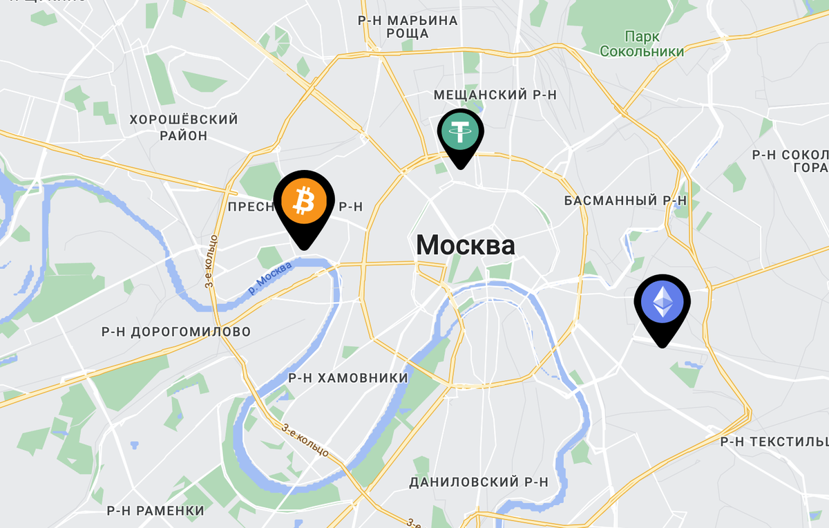 Карта обменных пунктов москвы с курсом