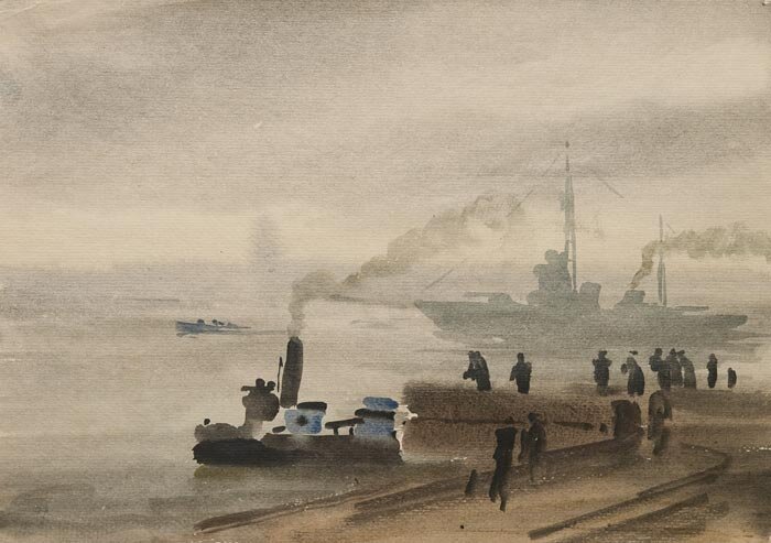 Александр Ведерников. Ленинград. Набережная Тучкова. 1940-е