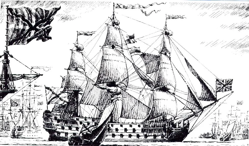 1722, 29 июня (10 июля) - На верфи Санкт-Петербургского Адмиралтейства заложен корабль «Петр Первый и Второй»";