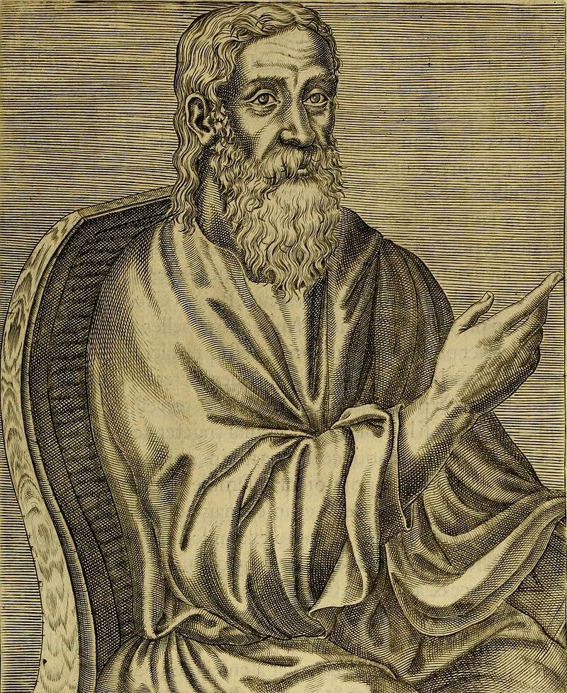 Климент Александрийский. Иллюстрация из «Les vrais pourtraits...» Андре Теве (1584).