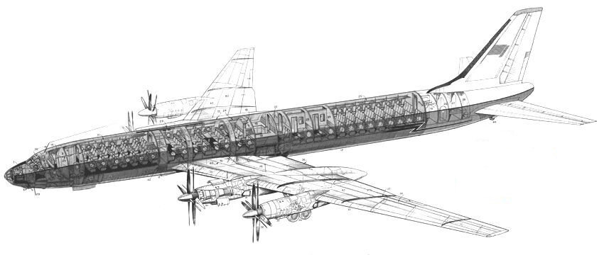 Рисунок самолета ту 104