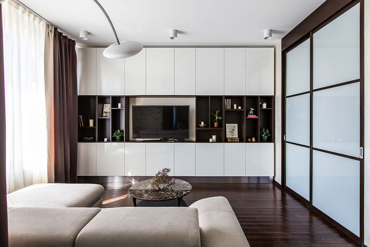 Кухня-гостиная в современном стиле | Ведущий дизайнер Елена Аникина | АСК ОлимпСтройСервис