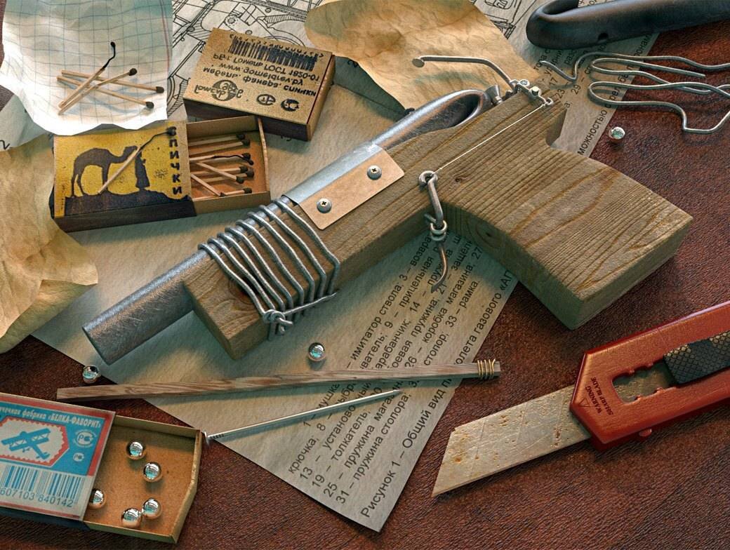 тут уже поработала техническая мысль - есть примитивный ударно-спусковой механизм, фото с сайта 1tulatv.ru