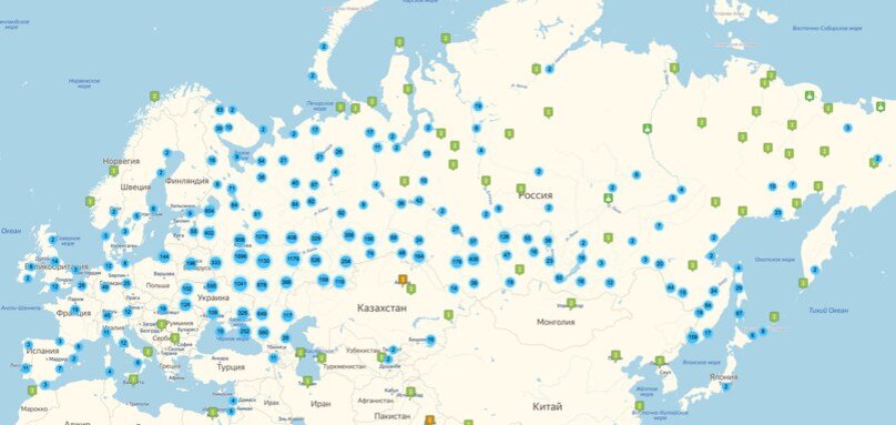 Церкви в россии карта