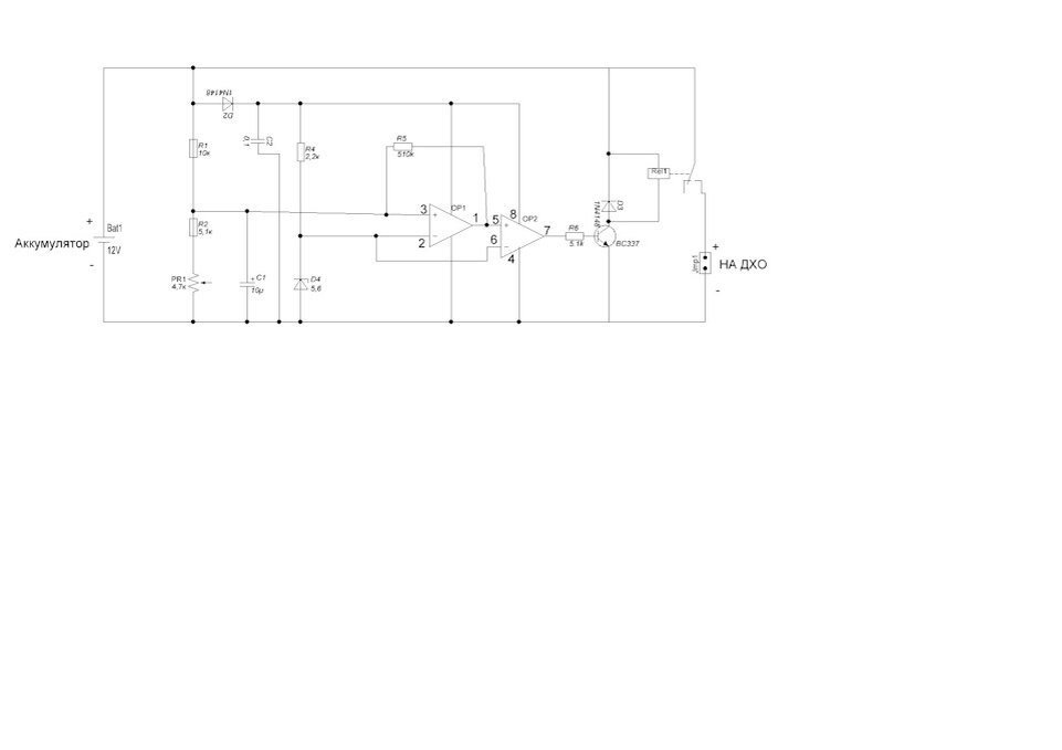 Схема контролера ДХО на LM 358
Плату разводил в Sprint-Layout 6.0