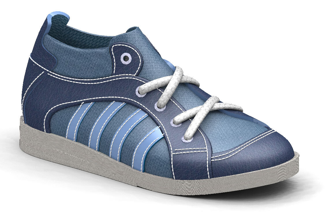 модель детских кроссовок, нарисованная мной в Delcam ShoeMaker