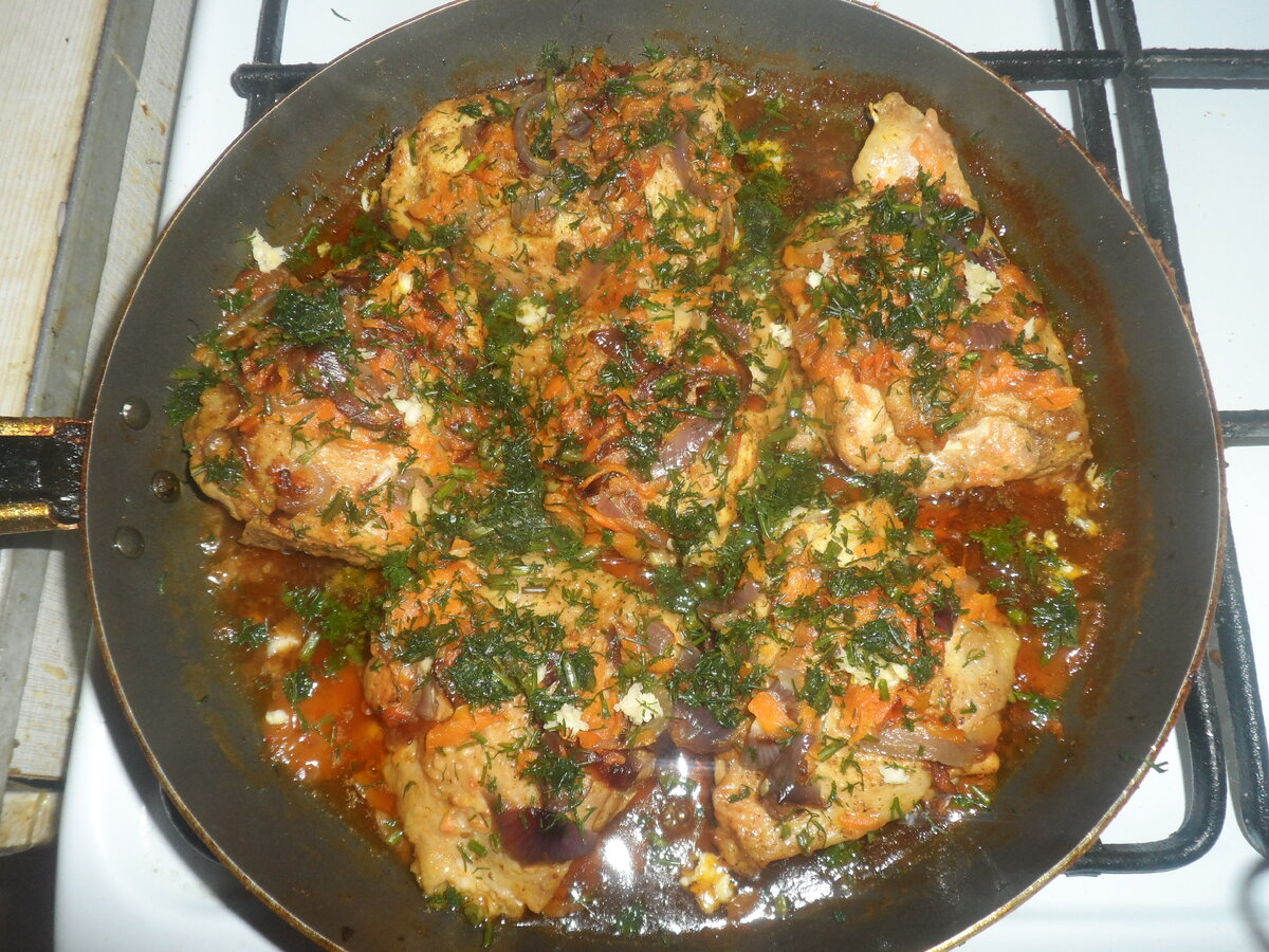 Чахохбили из куриных бедер по-грузински