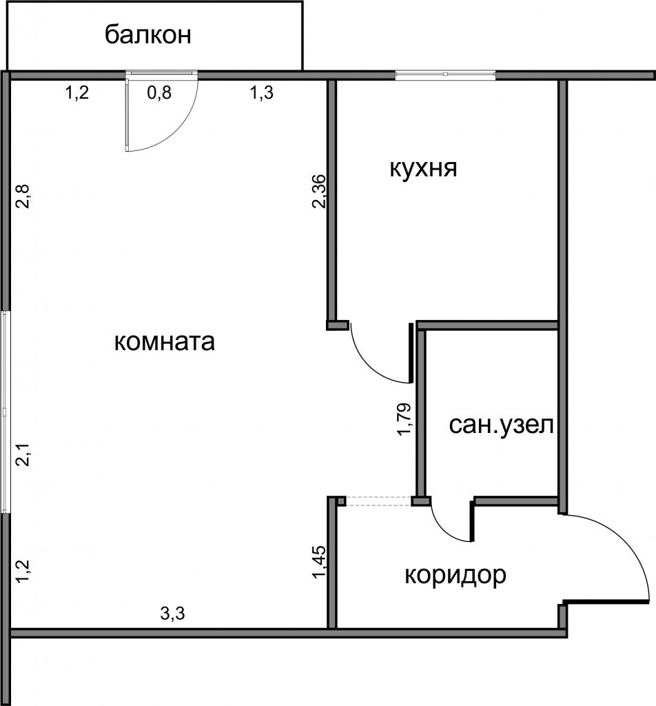 планировка стандартной хрущевки 1 комната