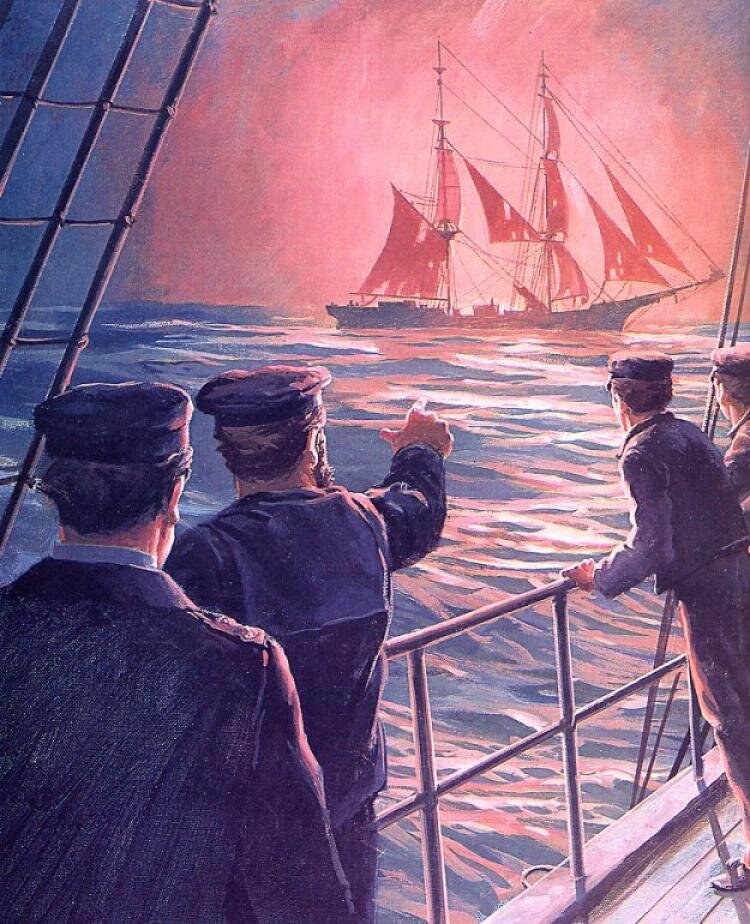 Встреча английского военного корвета  “Inconstant” с кораблём-призраком  11.07.1881 г 