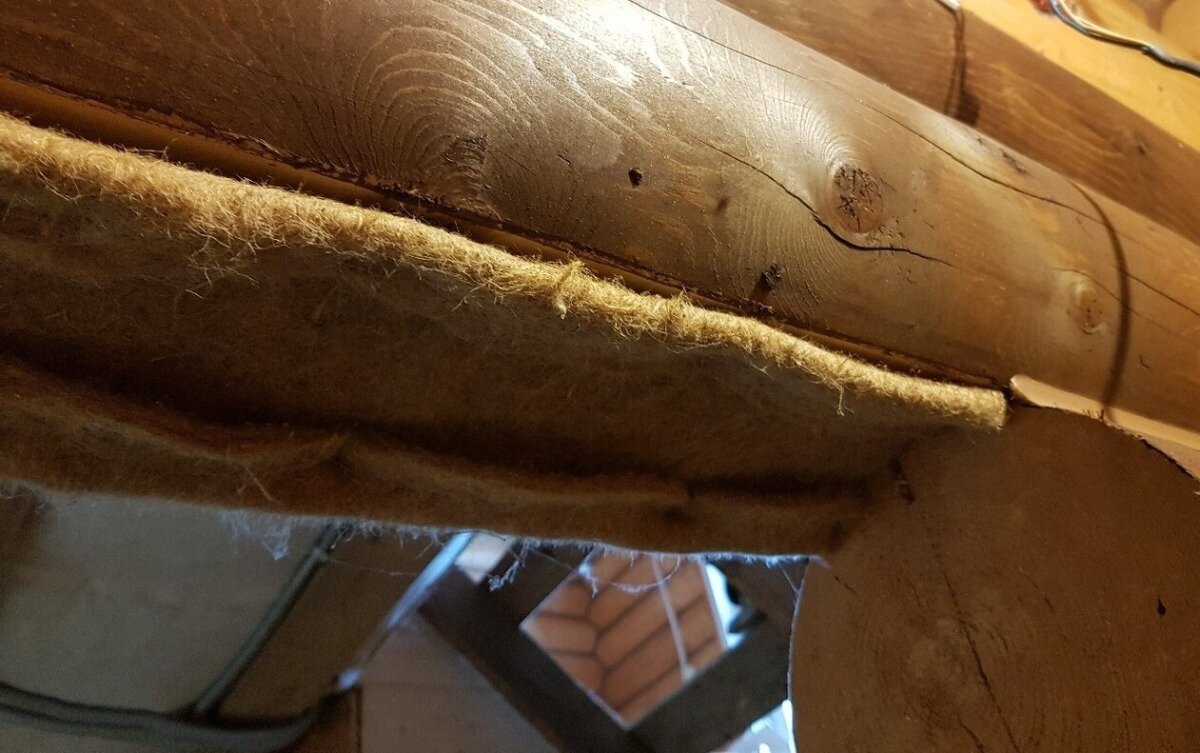 Джут в двойной подгиб