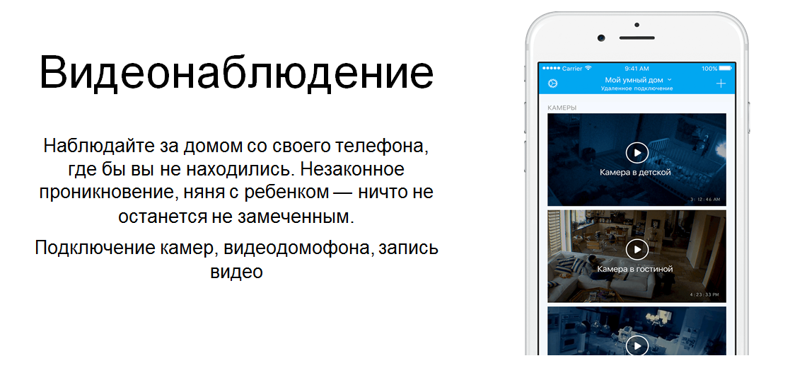 Так выглядит в приложение на смартфоне, обзор с камер.