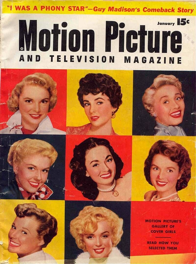 Обложка январского выпуска журнала Motion Picture and Television Magazine 1954 года
