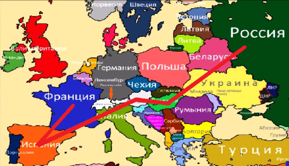 Маршрут Москва-Будапешт-Вена-Барселона-Париж